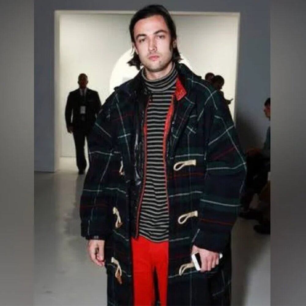 Polo Ralph Lauren Wool Tartan Plaid  Vintage Toggle Duffle Coat XL RARE
